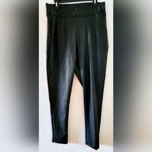 Whimsigoth Goth Bikercore Roma Concept High Rise Faux Leather Black Leggings 1X